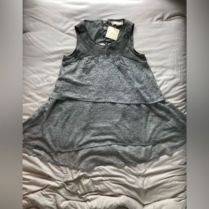 Á-reve lace drop-cut mini dress with embroidery and lace up back. New with tags!